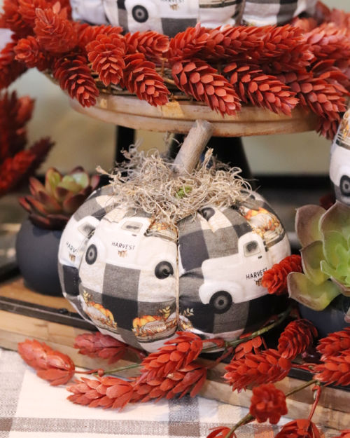 Handmade Fabric Pumpkins Harvest Truck Theme