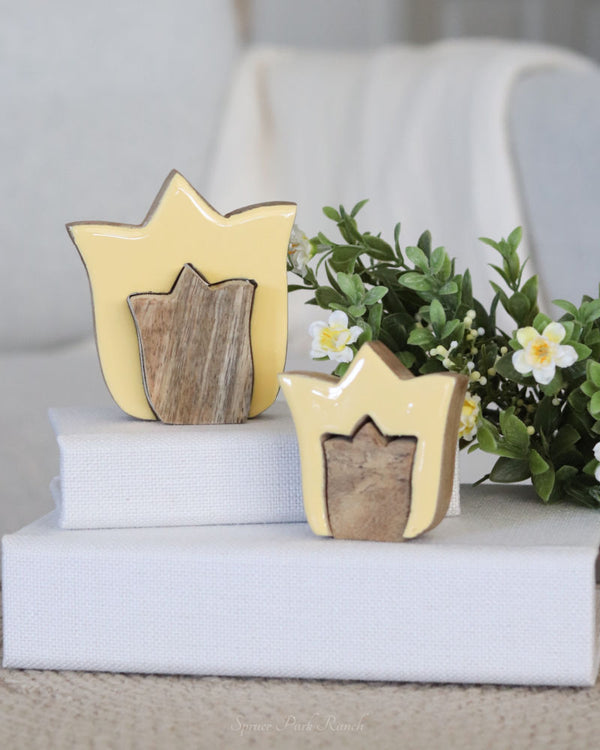 Layered Yellow Tulip Wood Block Set