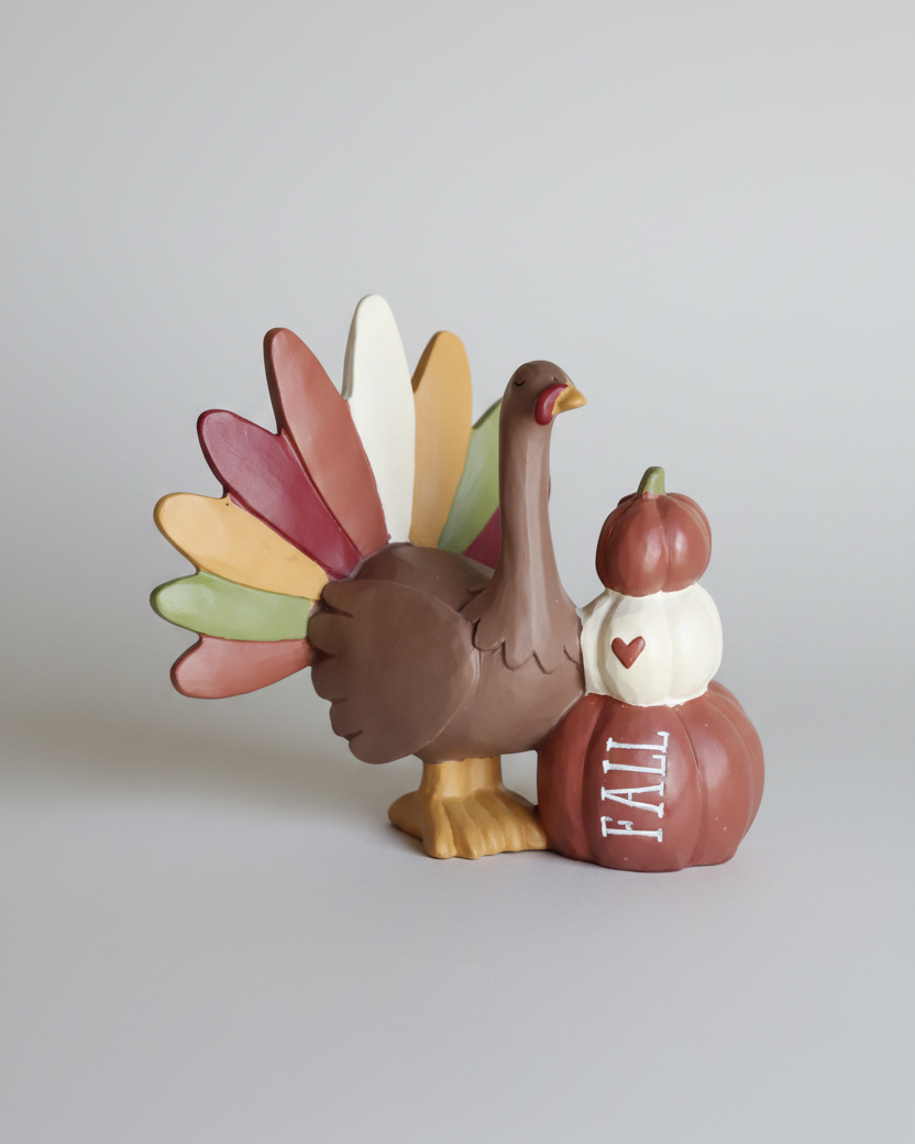 Turkey With Pumpkin Stack