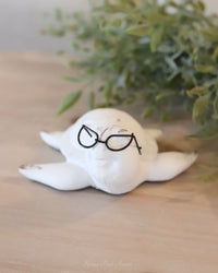 Whitewashed Turtle With Glasses