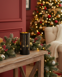 Twinkle Lighted Holiday Design Cylinder