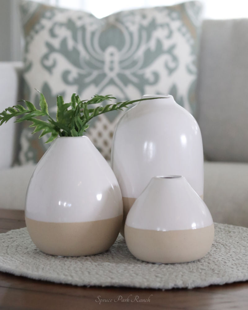 White and Natural Vase