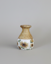 Sunflower Enamel Wood Vase