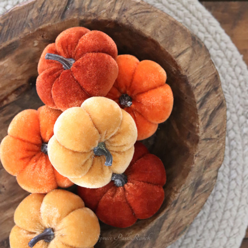 Mini Velvet Pumpkins