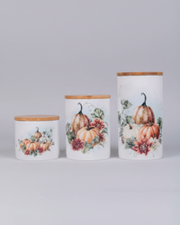 Vintage Autumn Canister Set - Orange Pumpkin