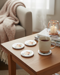 Vintage Autumn Pumpkin Coasters Set of 4 - Orange Pumpkins