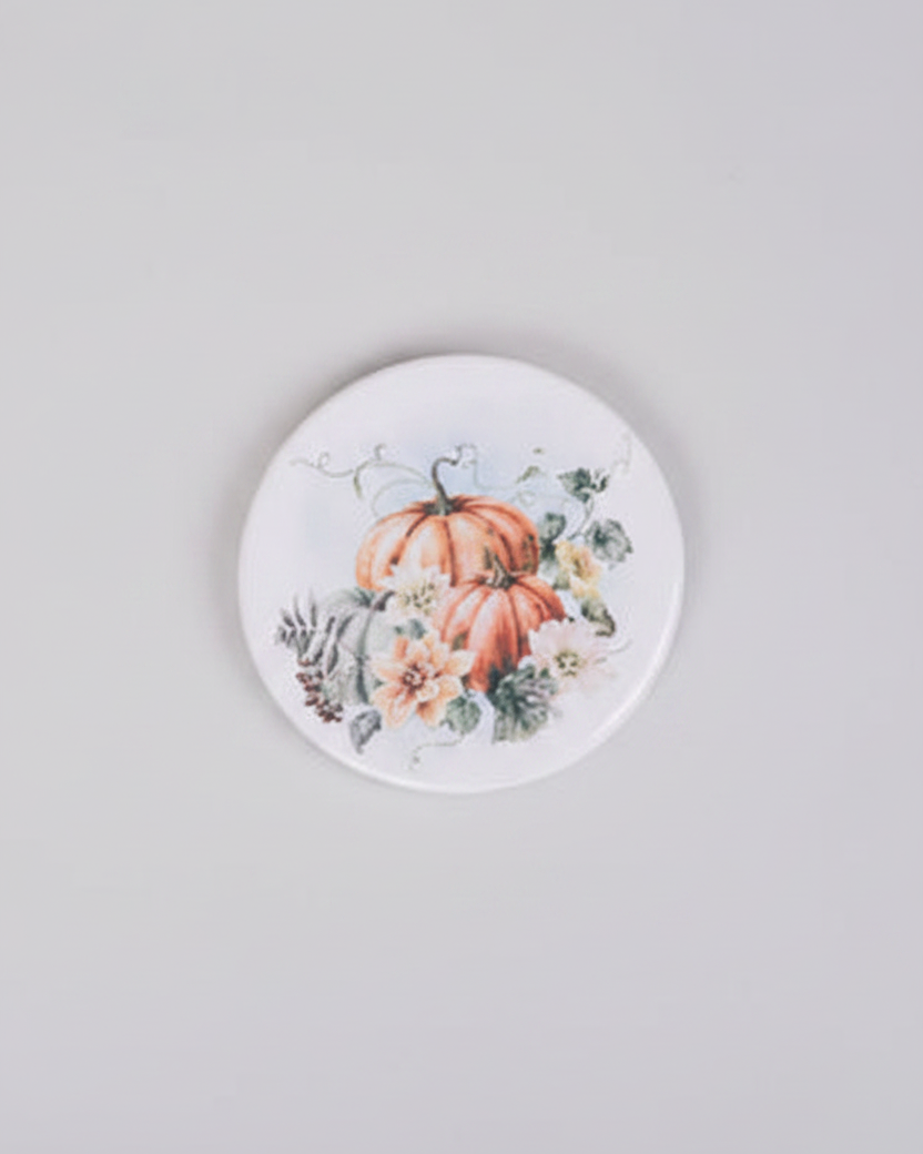 Vintage Autumn Pumpkin Coasters Set of 4 - Orange Pumpkins
