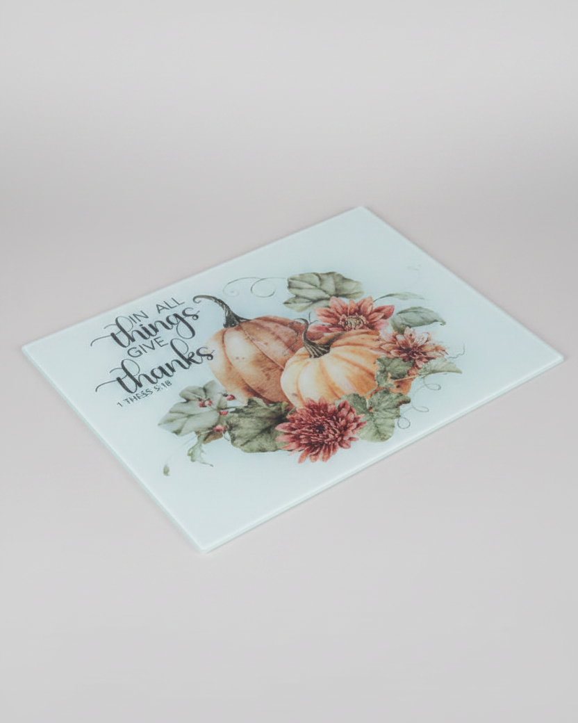 Vintage Autumn Glass Cutting Board