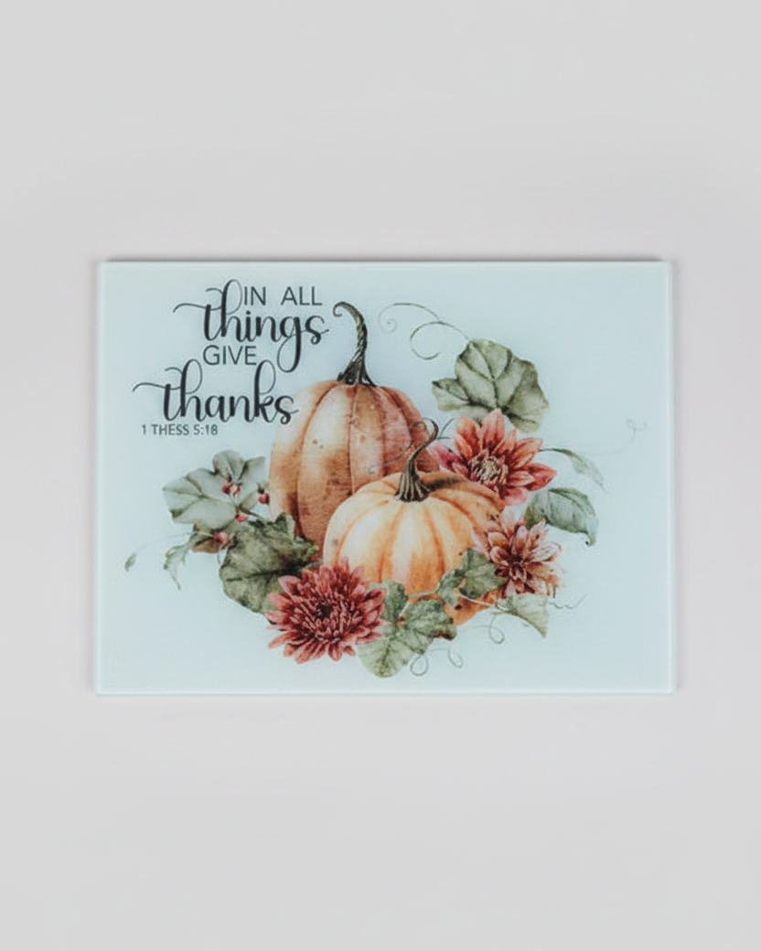 Vintage Autumn Glass Cutting Board
