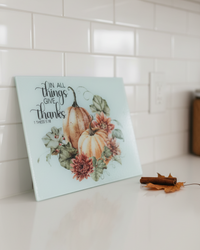 Vintage Autumn Glass Cutting Board
