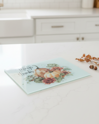 Vintage Autumn Glass Cutting Board