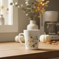 Vintage Autumn Coffee Mug - White Pumpkin Trio