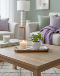 Violet Meadows Flowers Wood Tray