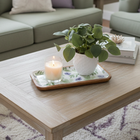 Violet Meadows Florals and Leaves Wood Tray