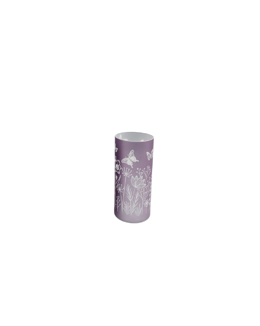 Violet Meadow Glass LED Cylinder