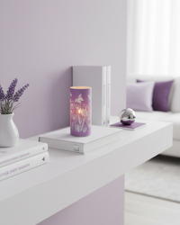 Violet Meadow Glass LED Cylinder