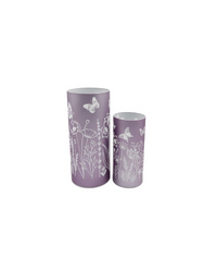 Violet Meadow Glass LED Cylinder