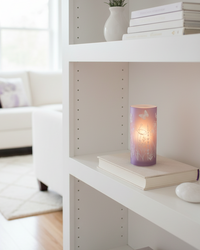 Violet Meadow Glass LED Cylinder