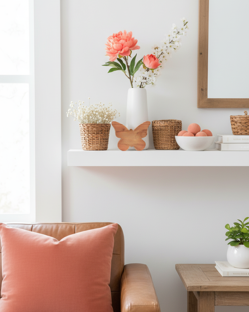 Textured Apricot Butterfly Block