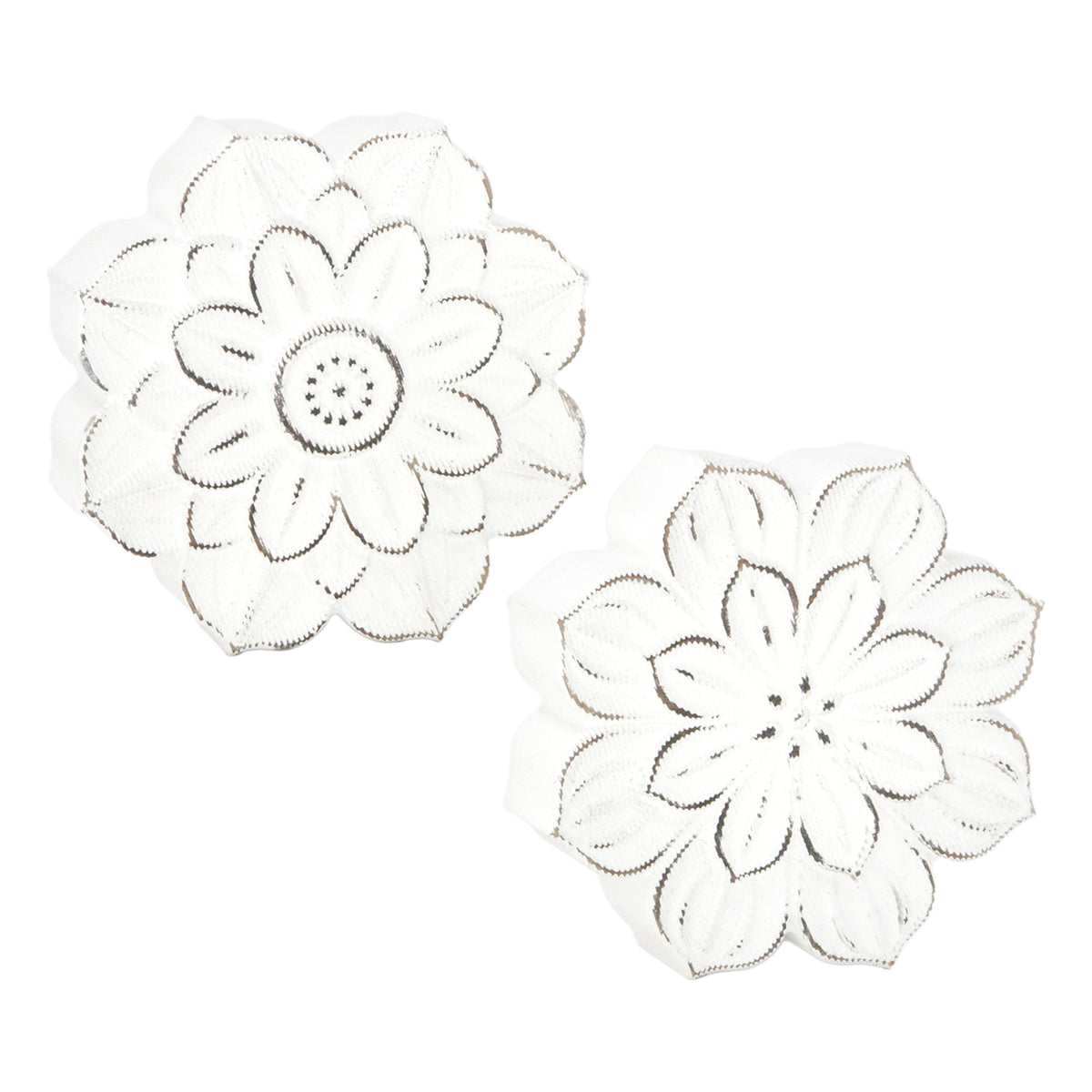 Distressed Wood Flower Block