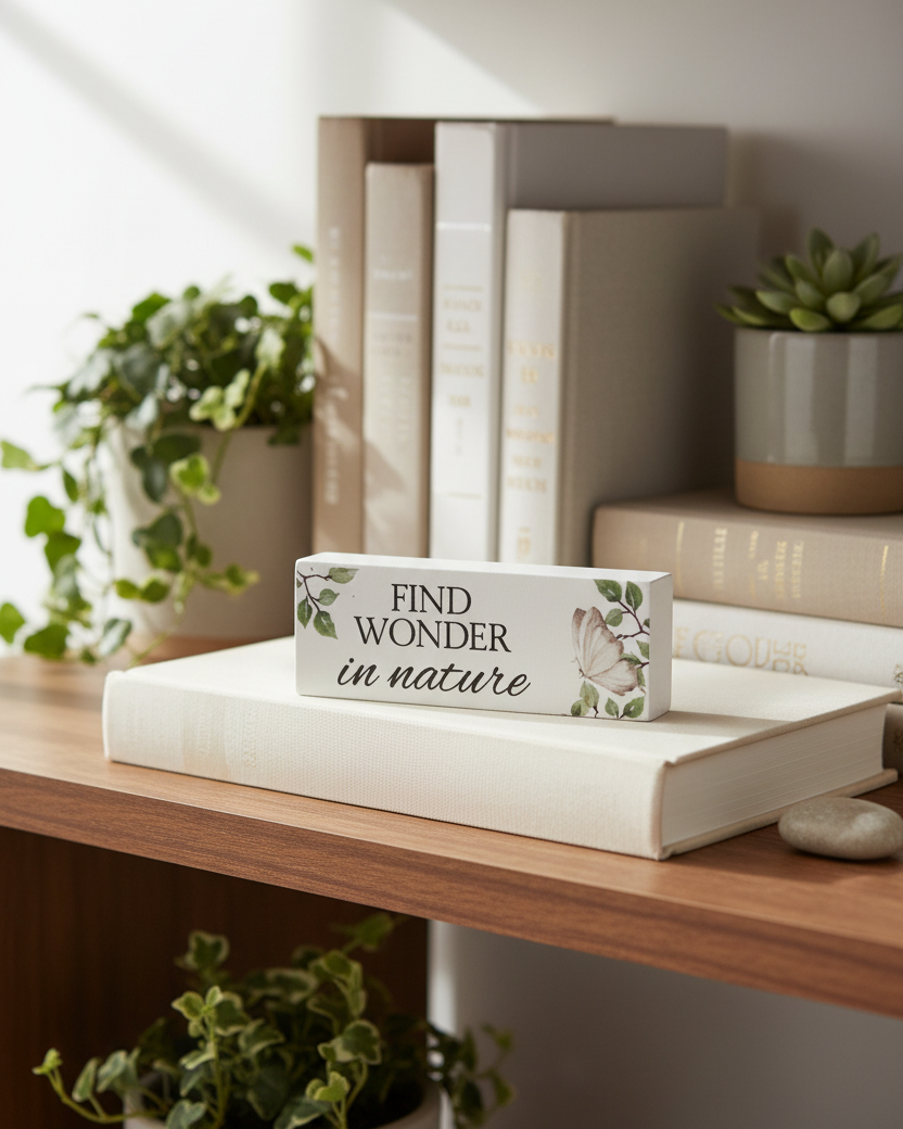 Nature Sentiment Mini Block With Butterfly