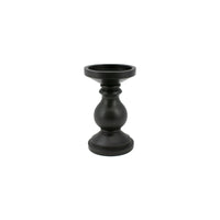 Mango Wood Candle Holder Black