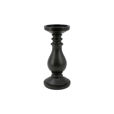 Mango Wood Candle Holder Black