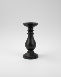 Mango Wood Candle Holder Black