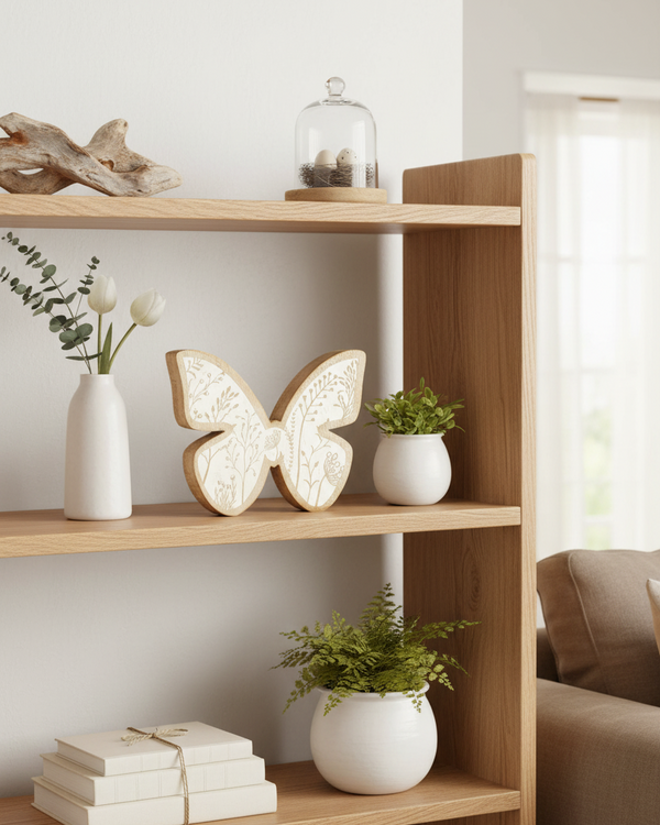 Flower-Engraved Butterfly Block