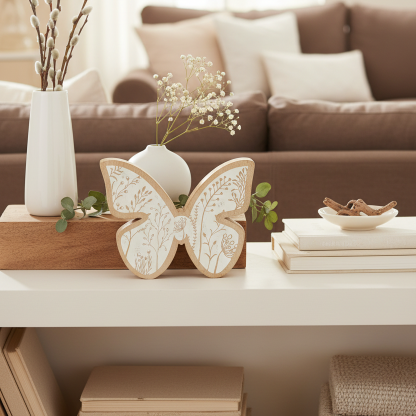 Flower-Engraved Butterfly Block