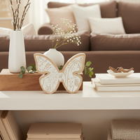 Flower-Engraved Butterfly Block