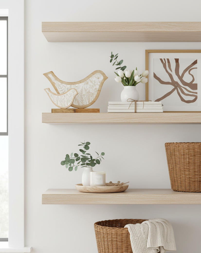 Flower-Engraved Bird on Stand