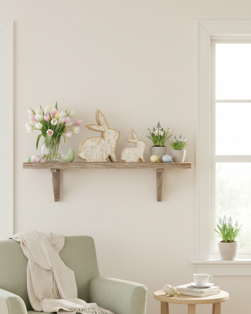 Flower-Engraved Bunny Block