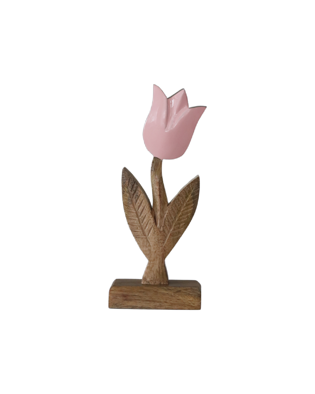 Pink Enamel Wood Tulip