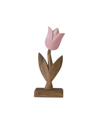 Pink Enamel Wood Tulip