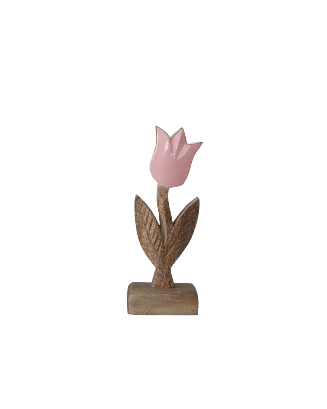 Pink Enamel Wood Tulip