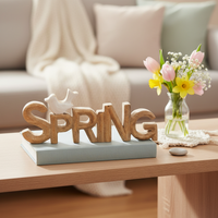 Spring Word Block With Bird