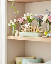 Spring Word Block With Bird