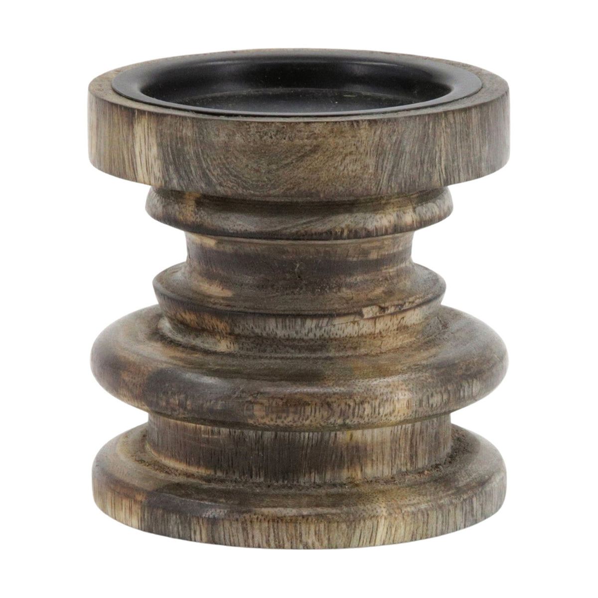 Dark Wood Candle Holder