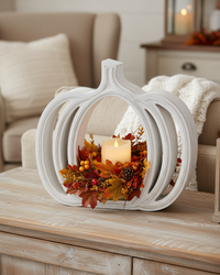 White Wood Pumpkin Cutout