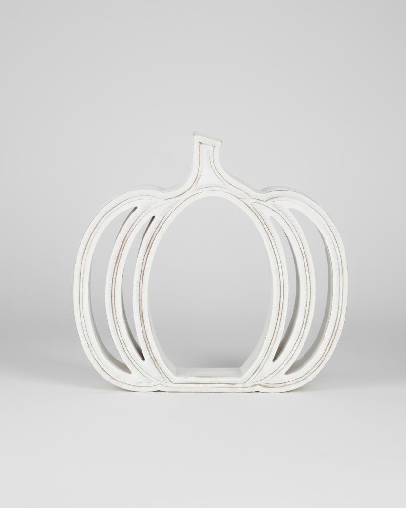 White Wood Pumpkin Cutout