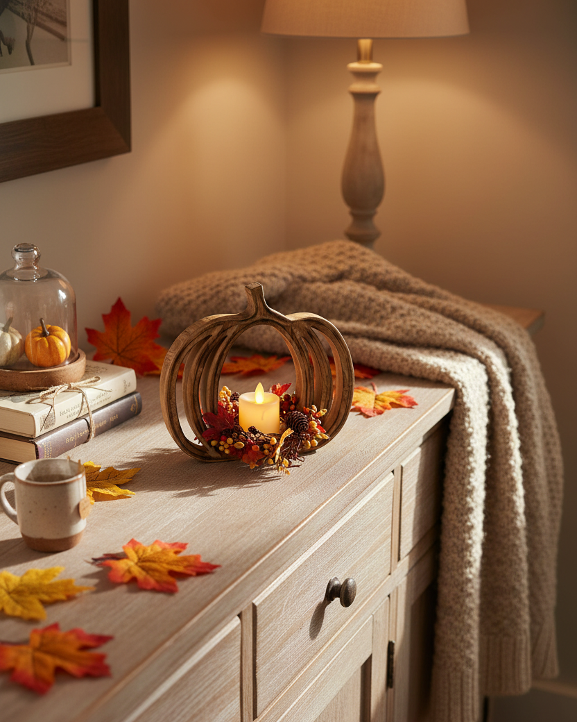 Mango Wood Pumpkin Cutout