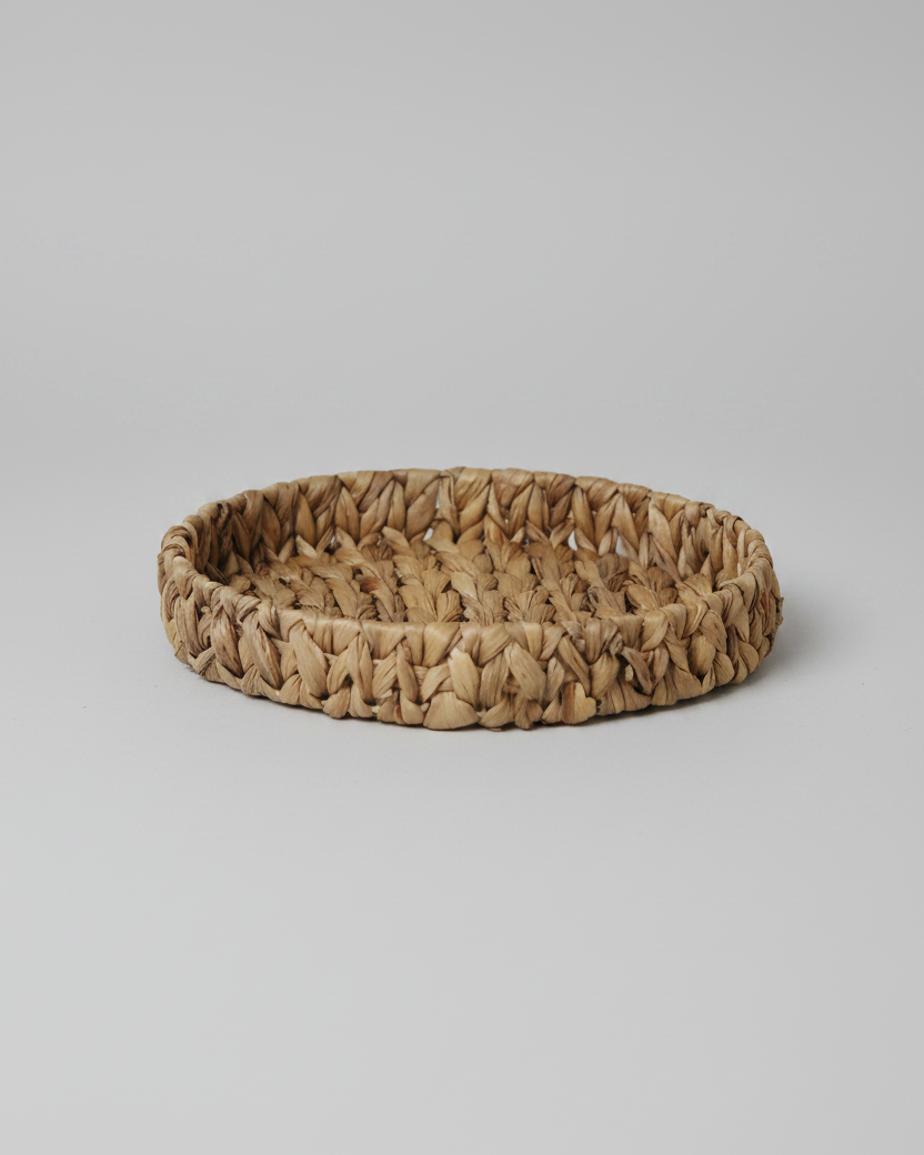Round Water Hyacinth Tray