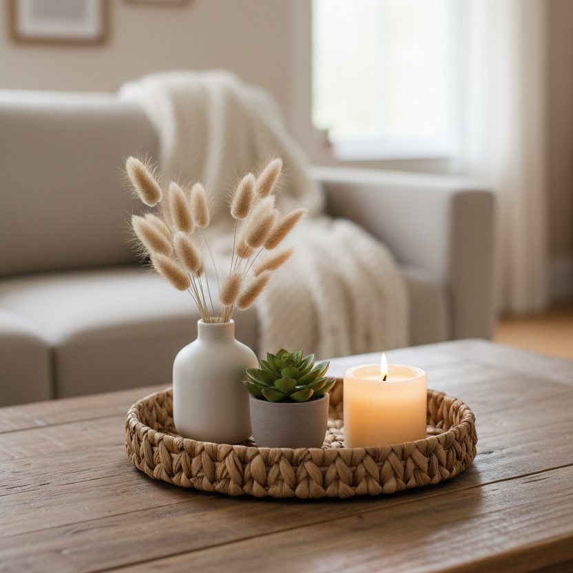 Round Water Hyacinth Tray