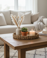 Round Water Hyacinth Tray