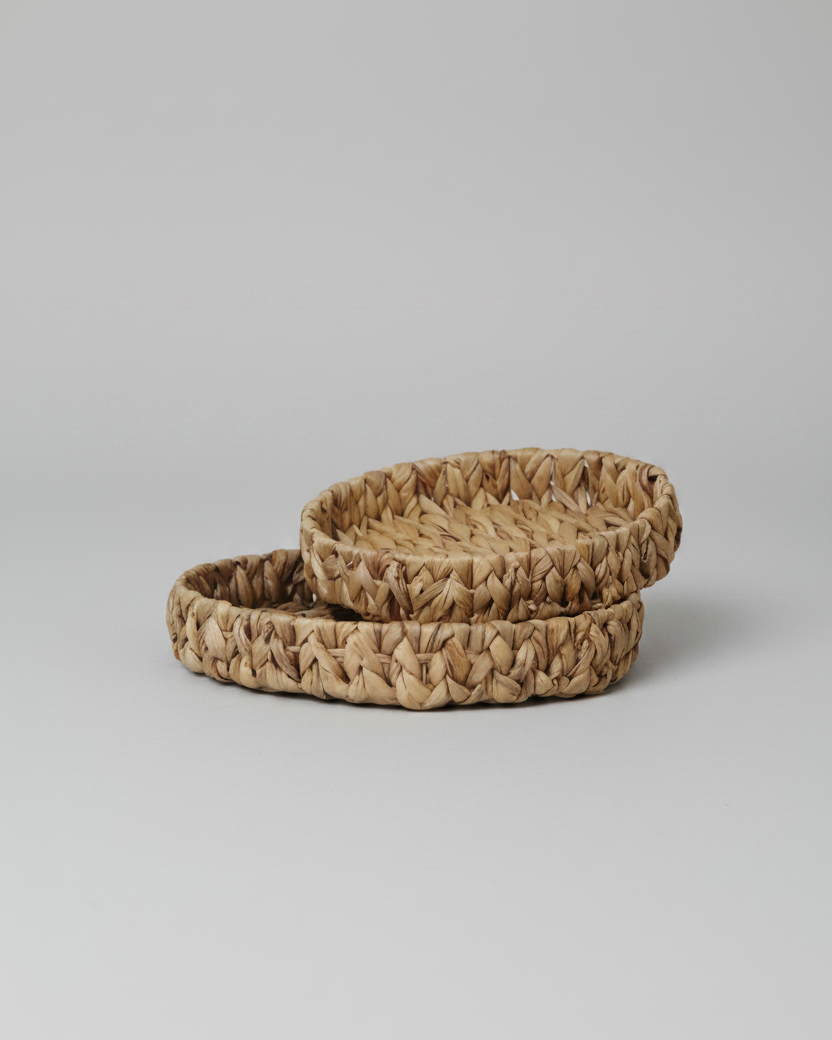 Round Water Hyacinth Tray