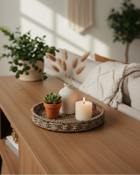 Round Seagrass Tray With Handles