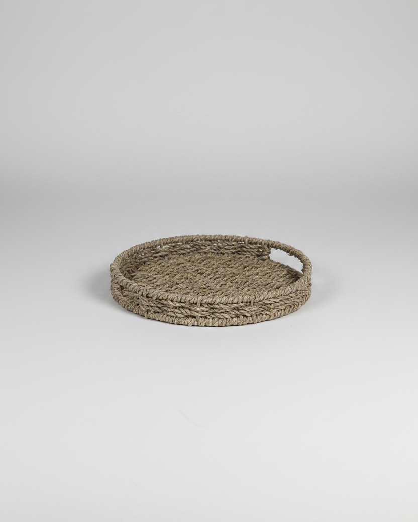 Round Seagrass Tray With Handles