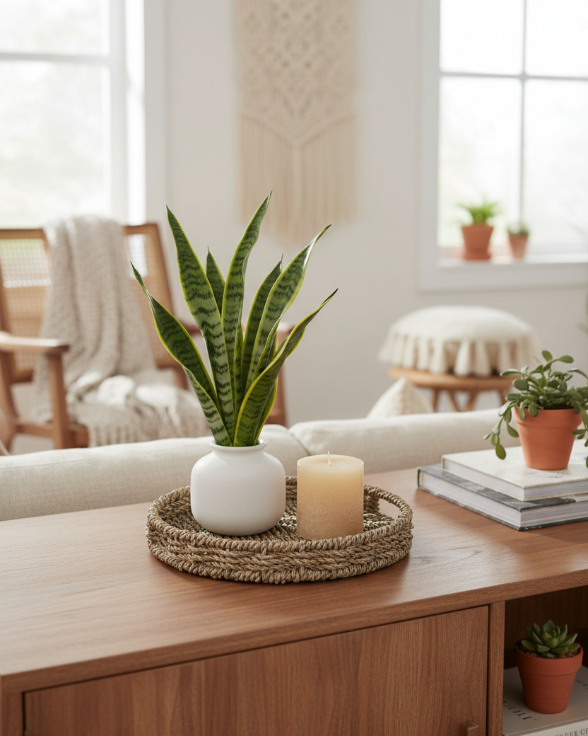 Round Seagrass Tray With Handles