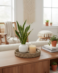 Round Seagrass Tray With Handles